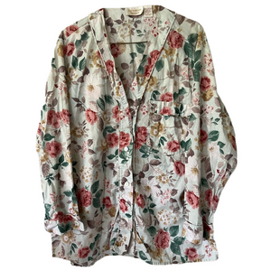 VTG Victoria's Secret Gold Label Floral Cotton Pajamas Cottagecore‎ 90s Small